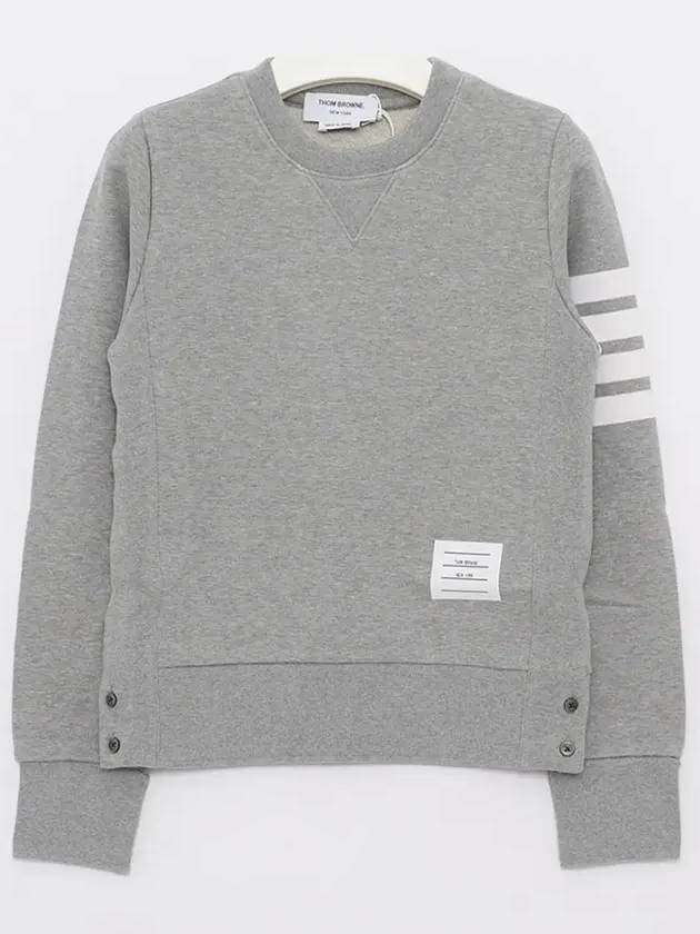 Engineered 4 Bar Stripe Loopback Jersey Knit Crewneck Sweatshirt Light Grey - THOM BROWNE - BALAAN 4