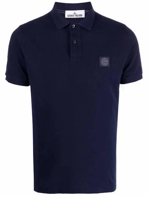 Men's Wappen Logo Patch Polo Shirt Navy - STONE ISLAND - BALAAN 2