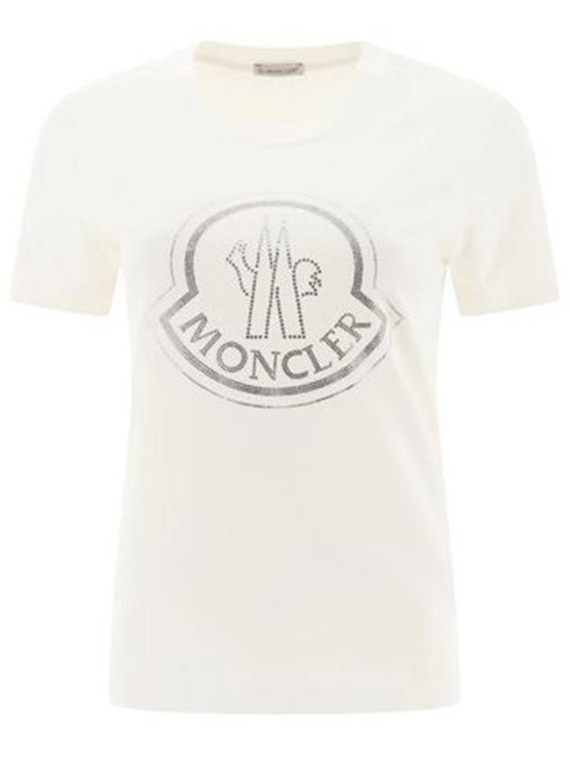 Beads Logo Round Short Sleeve T-Shirt White - MONCLER - BALAAN 2