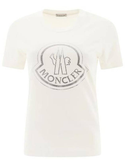 Beads Logo Round Short Sleeve T-Shirt White - MONCLER - BALAAN 2