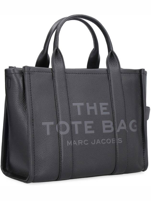 Logo Medium Leather Tote Bag Black - MARC JACOBS - BALAAN 3