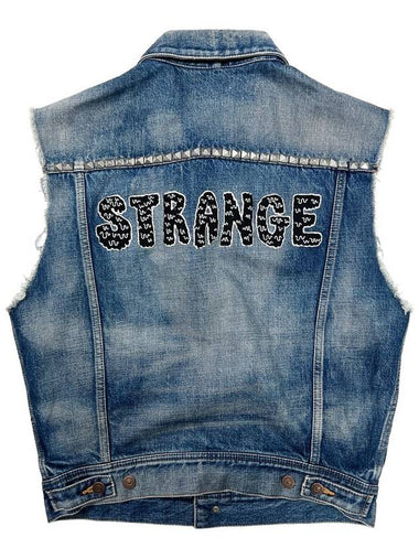 Men s STRANGE Studded Denim Vest - CELINE - BALAAN 1