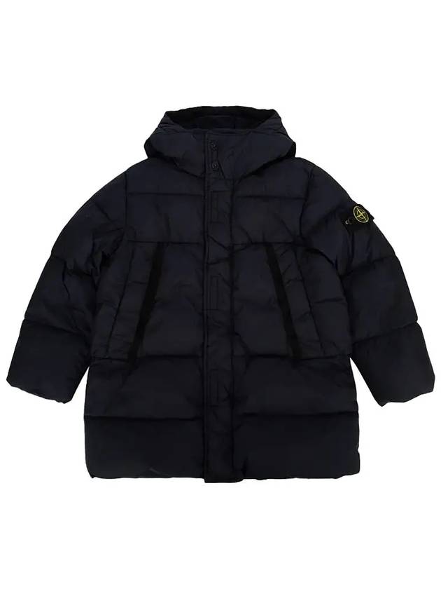 Kids Wappen Patch Down Long Padding Black - STONE ISLAND - BALAAN 4