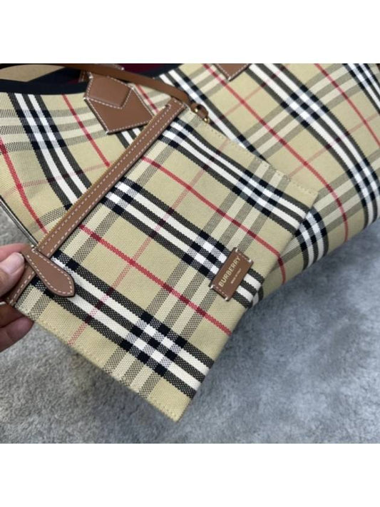 Vintage Check Cotton Medium London Shopper Diaper Bag Tote 8066223 - BURBERRY - BALAAN 2