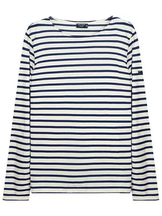 Minquiers Modern Stripe Long Sleeve T-Shirt Ecru Marine - SAINT JAMES - BALAAN 2