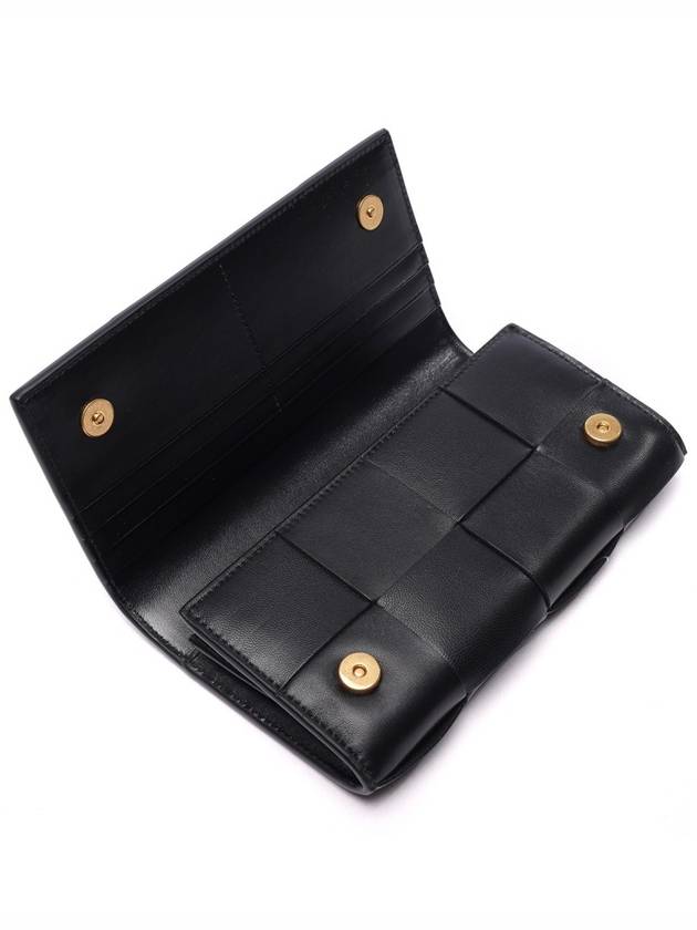 Intrecciato Large Flap Long Wallet Black - BOTTEGA VENETA - BALAAN 7