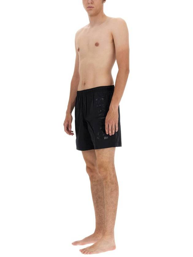 Men's Side Graffiti Logo Swim Shorts Black - ALEXANDER MCQUEEN - BALAAN 3