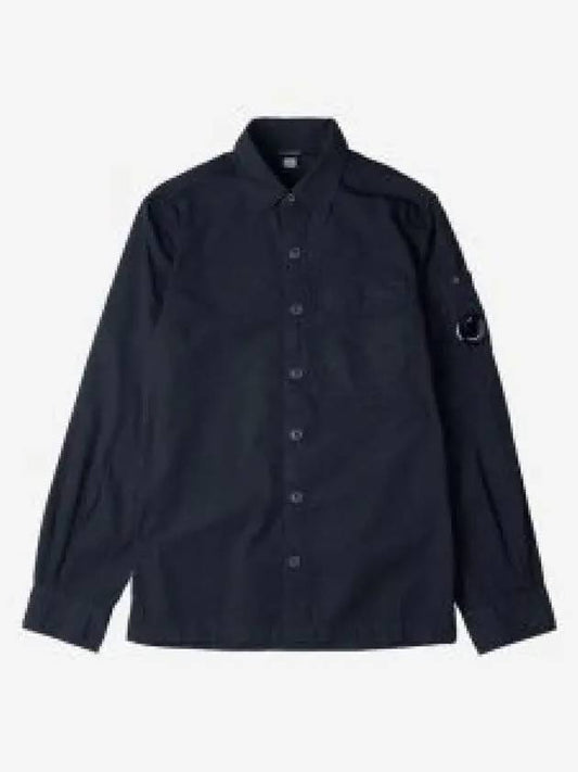 Lens Wappen Ripstop Shirt Zip Up Jacket Navy - CP COMPANY - BALAAN 2