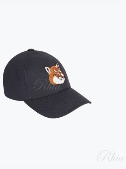 Large Fox Head Embroidered 6P Ball Cap Navy - MAISON KITSUNE - BALAAN 2