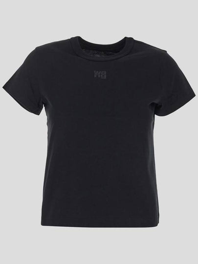 Logo Print Short Sleeve T-Shirt Black - ALEXANDER WANG - BALAAN 2