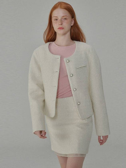 Twinkle Tweed Jacket Cream - OPENING SUNSHINE - BALAAN 2