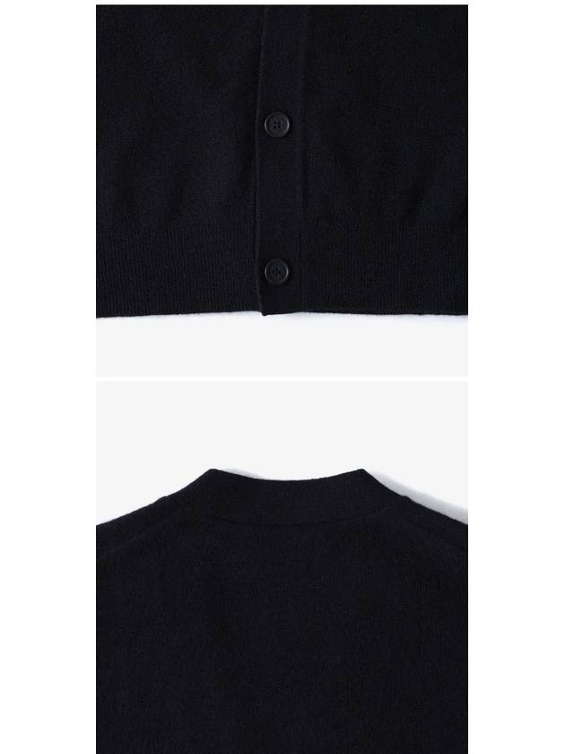 Keve Face Wool V-neck Cardigan Black - ACNE STUDIOS - BALAAN 4