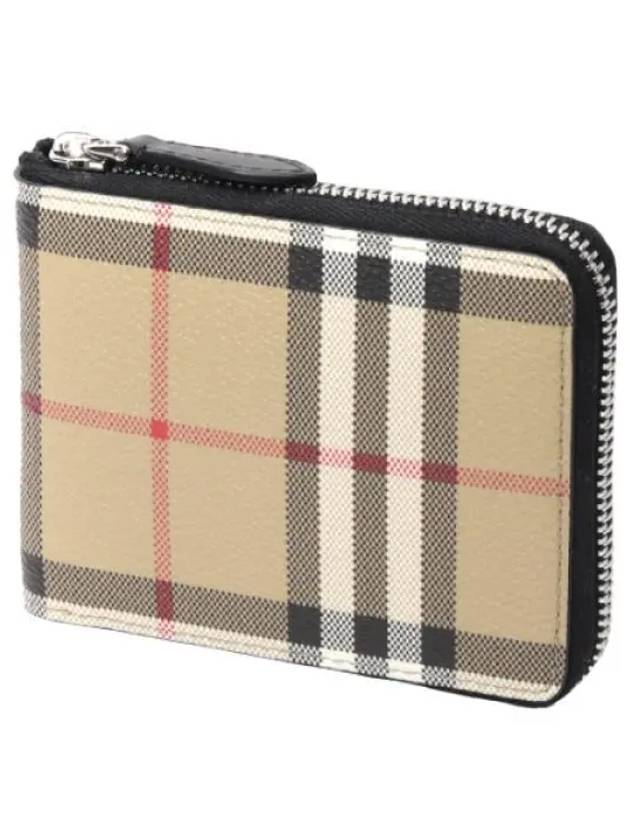 Check Classic Zipper Half Wallet Men - BURBERRY - BALAAN 1