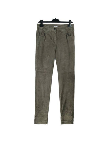 WoMen's Suede Straight Pants Dust - BRUNELLO CUCINELLI - BALAAN 1