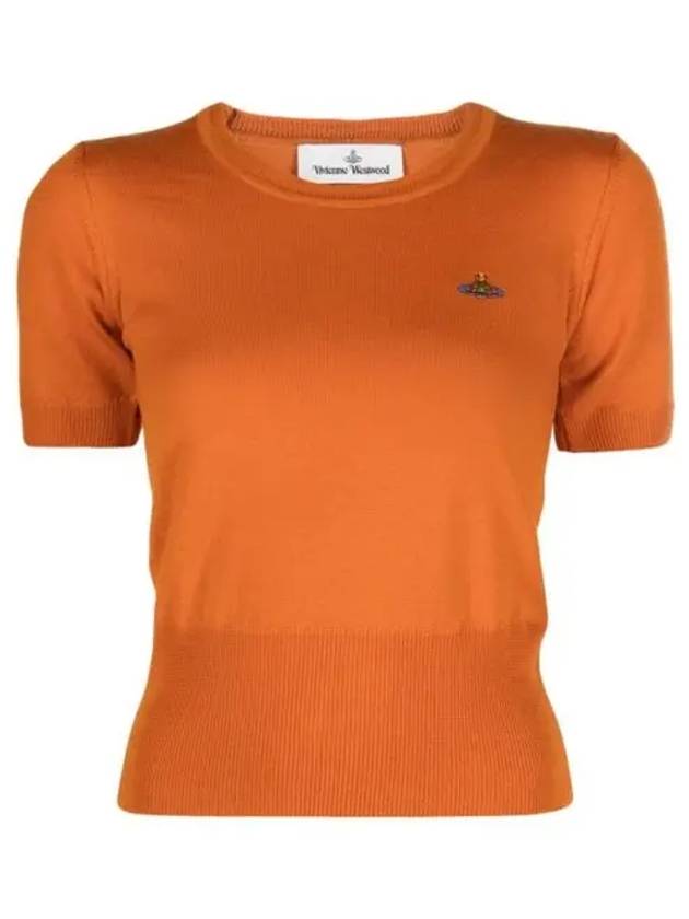 ORB Logo Short Sleeve Knit Top Orange - VIVIENNE WESTWOOD - BALAAN 2