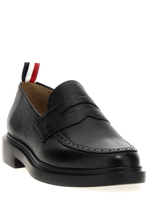 Pebble Grain Rubber Sole Penny Loafer Black - THOM BROWNE - BALAAN 3