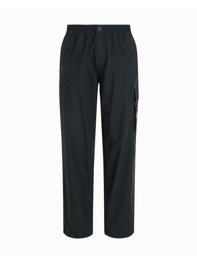 Jeans Utility Cotton Poplin Straight Pants Black - CALVIN KLEIN - BALAAN 1