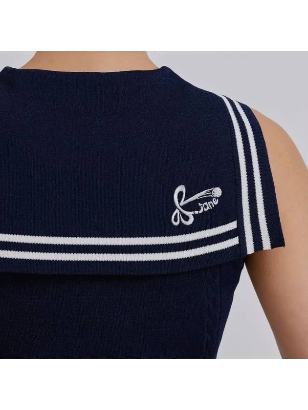 Golf Wear Sailor Sleeveless Knit Navy - J JANE - BALAAN 4