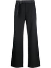 Belt Waist Straight Pants Black - DIESEL - BALAAN 1