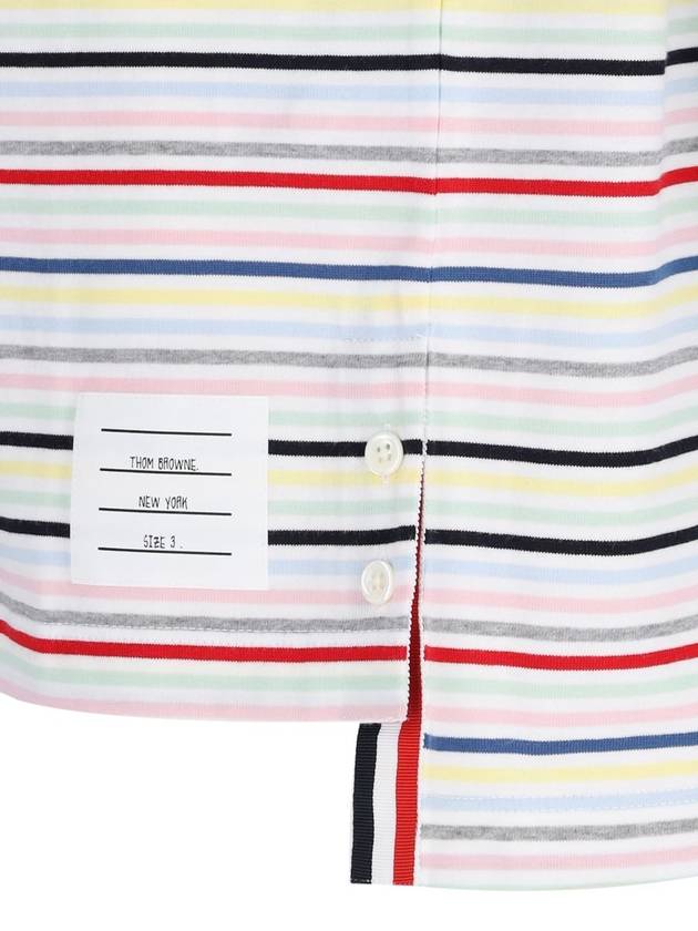 Men's Striped Midweight Jersey Short Sleeve T-Shirt White - THOM BROWNE - BALAAN 4