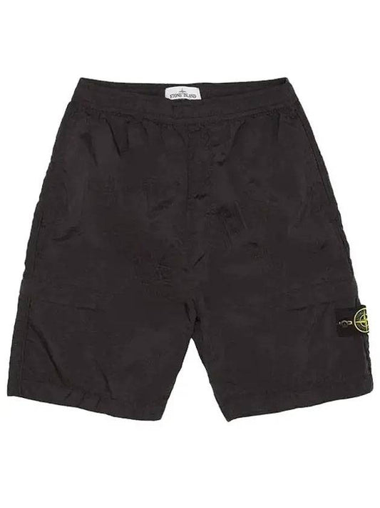 Men's Wappen Patch Nylon Shorts Black - STONE ISLAND - BALAAN 1