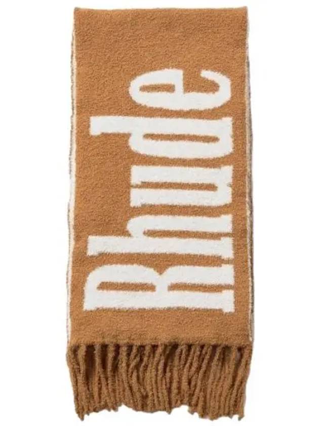 Oversized fuzzy logo muffler off white yellow scarf - RHUDE - BALAAN 1