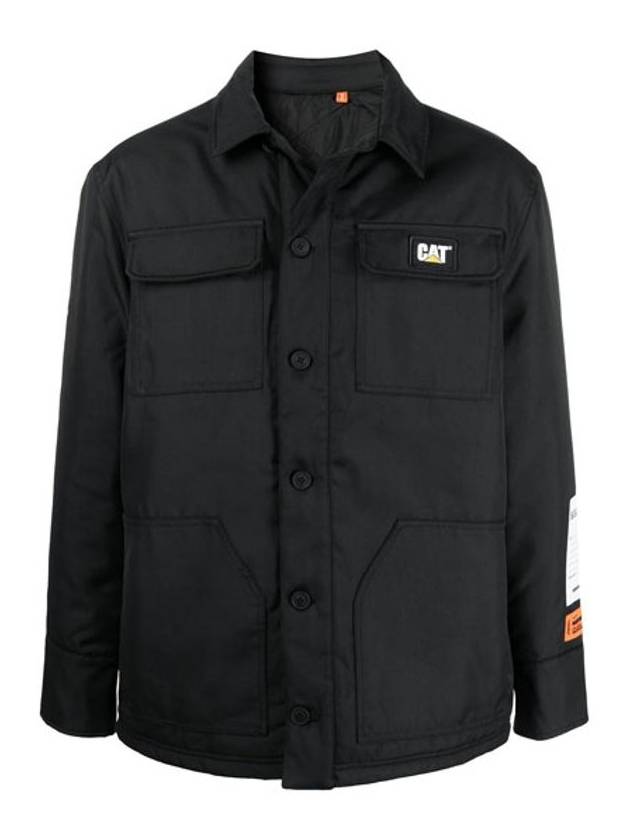 Heron Preston Logo Patch Button Jacket Black Men HMEM005F20FAB002 1000 - HERON PRESTON - BALAAN 1