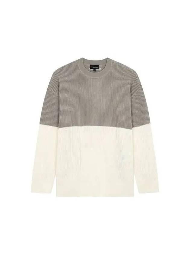 Men s side slit color block knit cream 271275 - EMPORIO ARMANI - BALAAN 1