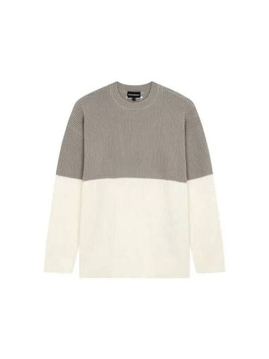 Men s side slit color block knit cream 271275 - EMPORIO ARMANI - BALAAN 1