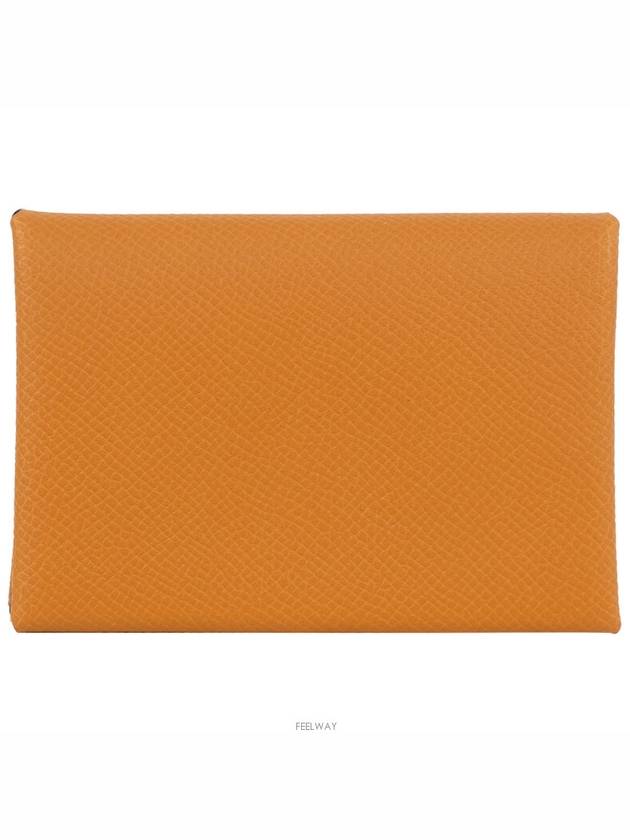 Calvi Duo Compact Card Holder Toffee B 74323 - HERMES - BALAAN 1