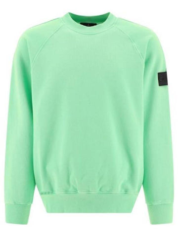 Shadow Project Logo Crew Neck Cotton Sweatshirt Light Green - STONE ISLAND - BALAAN 1