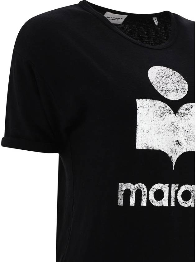 Koldi Linen Short Sleeve T-Shirt Black - ISABEL MARANT ETOILE - BALAAN 5