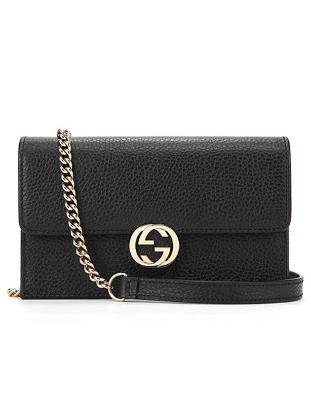 GG Interlocking Chain Strap Cross Bag Black - GUCCI - BALAAN 2