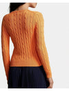 Embroidered Logo Pony Cable Knit Top Orange - POLO RALPH LAUREN - BALAAN 5