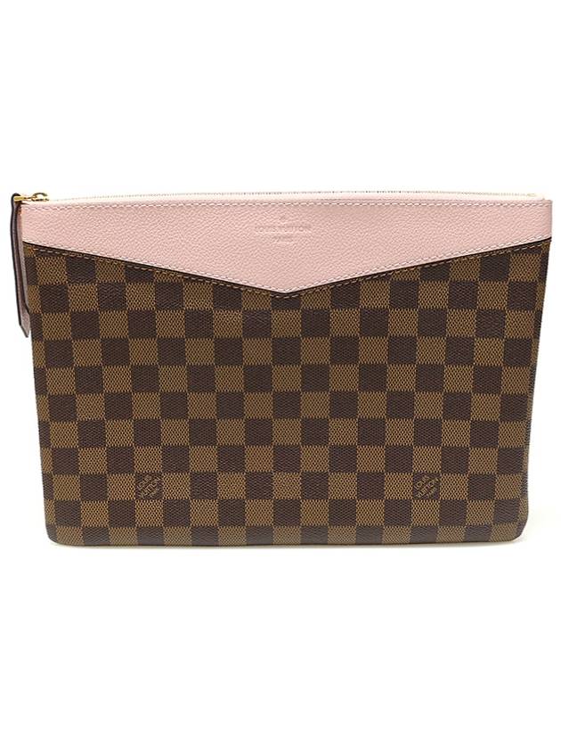 N60261 Damier Eben Canvas Rose Powder Daily Pouch Clutch - LOUIS VUITTON - BALAAN 1