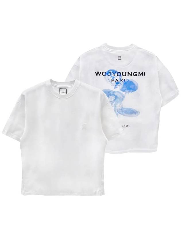 Jellyfish Bag Logo Cotton Short Sleeve T-Shirt White - WOOYOUNGMI - BALAAN 2