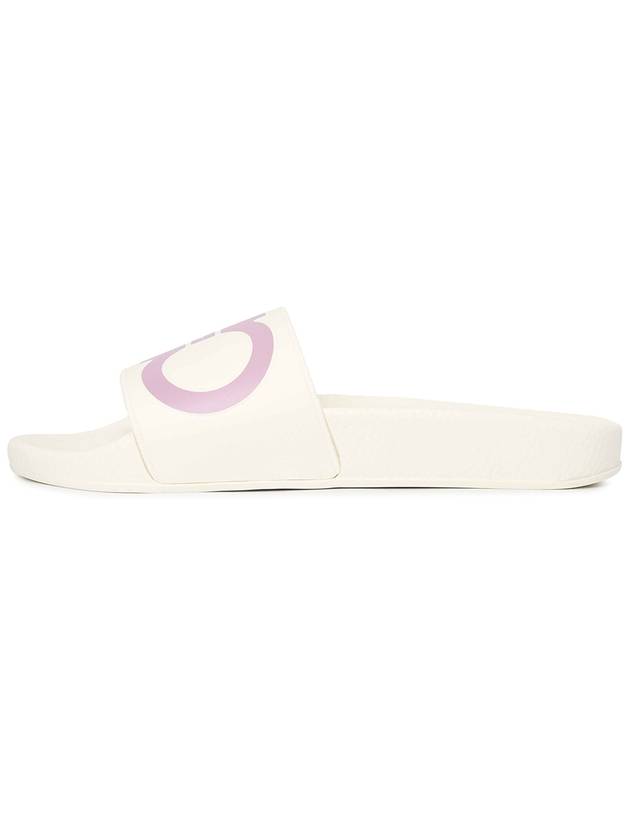 Salvatore Gancini Printing Band Rubber Slippers White Pink - SALVATORE FERRAGAMO - BALAAN.