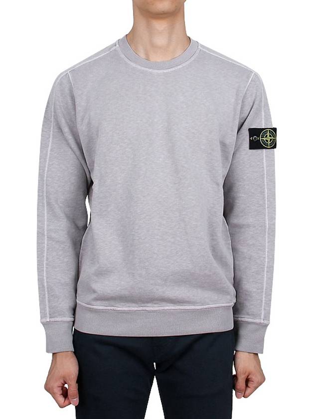 Garment Dyed Malfile Crewneck Sweatshirt Grey Heather - STONE ISLAND - BALAAN 3