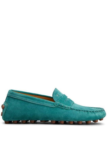 Gommino Bubble Suede Driving Shoes Green - TOD'S - BALAAN 1