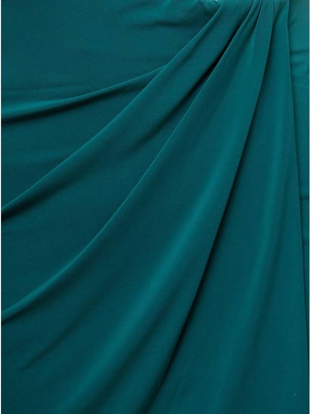 Teal Blue Minidress In Stretch Jersey With Asymmetrical Cut Out Details The Andamane Woman - ANDAMANE - BALAAN 3