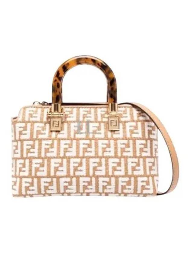 By The Way Mini Raffia Boston Tote Bag Beige - FENDI - BALAAN 2