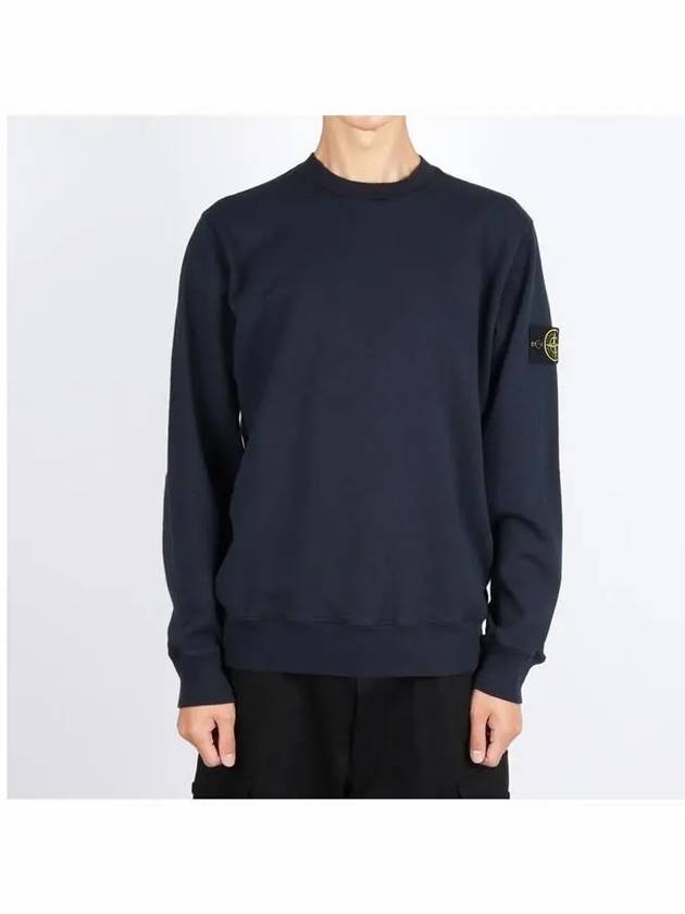 Malfilé Fleece Old Effect Sweatshirt Navy - STONE ISLAND - BALAAN 3