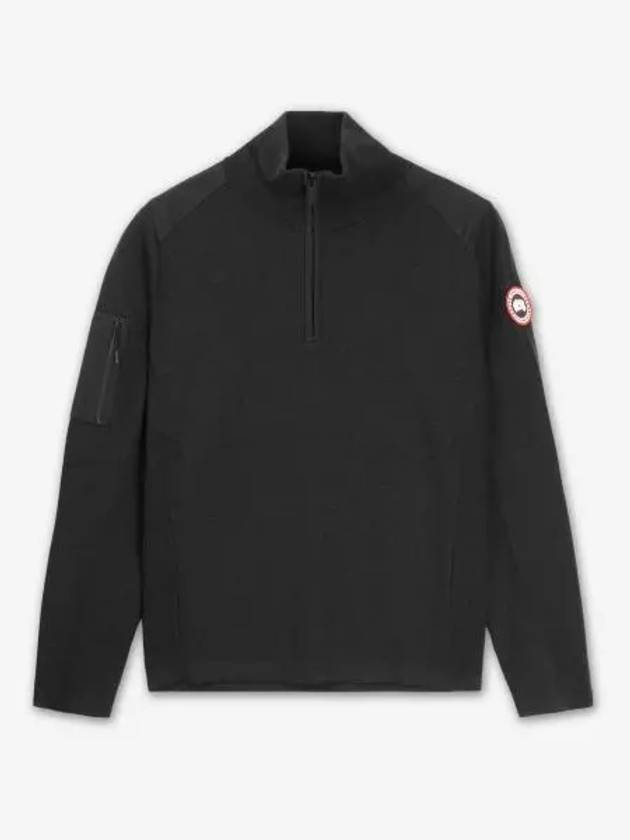 Men's Stormont Half Zip-Up Knit Top Black - CANADA GOOSE - BALAAN 2