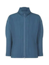 Pleats Zip-Up Jacket Blue - ISSEY MIYAKE - BALAAN 2