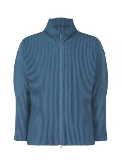 Pleats Zip-Up Jacket Blue - ISSEY MIYAKE - BALAAN 2