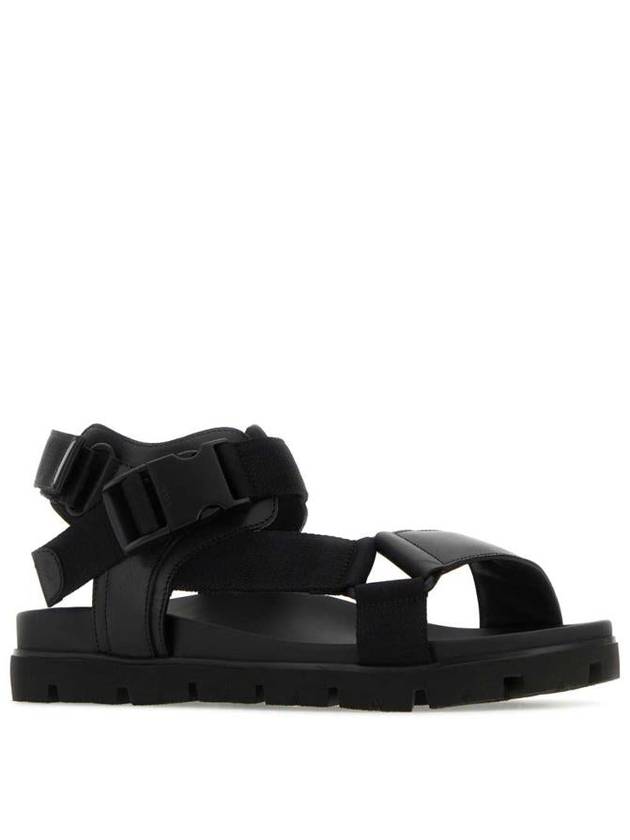 Sporty Leather Re-Nylon Tape Sandals Black - PRADA - BALAAN 3