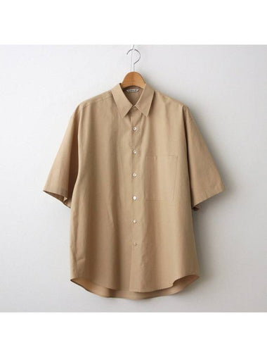 Washed Pins Twill Big Half Sleeve Shirt - AURALEE - BALAAN 1