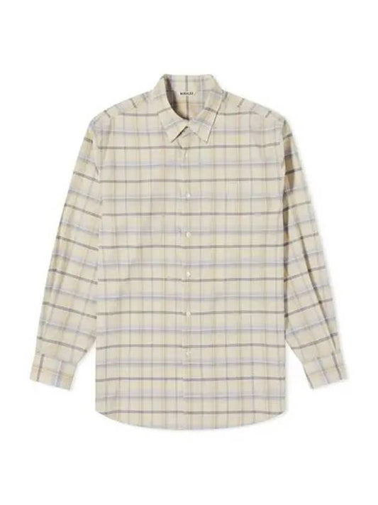 Super light wool check shirt light beige A01LC - AURALEE - BALAAN 2