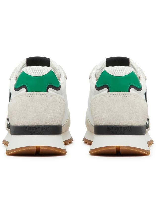 V Logo Low Top Sneakers Green White - VALENTINO - BALAAN 4