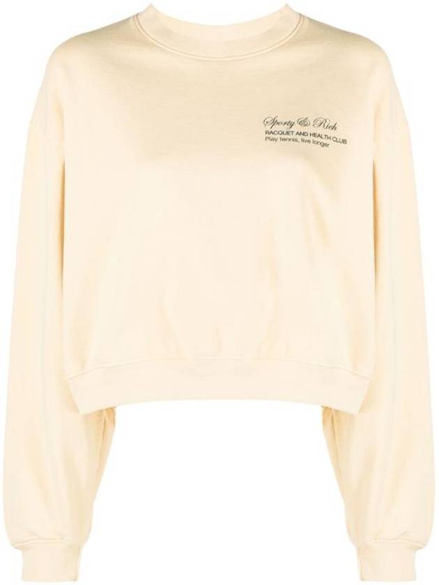 Logo Print Sweatshirt Beige - SPORTY & RICH - BALAAN 2